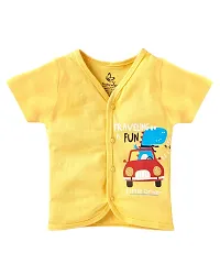 baby wish Baby Clothes Set for Kids Pure Cotton Snap Front Button Open Half Sleeves Jabla Vest T-Shirt Infant Dress Newborn Jhabla Pajama Set Kids Vest Set of 3-thumb4
