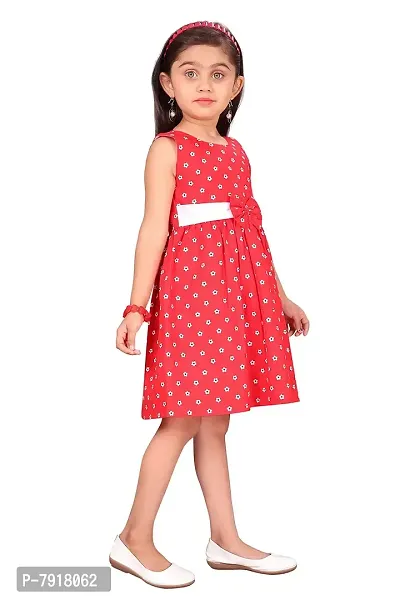 baby wish Girl Dress Baby Frock Girls Clothes Baby Girl Dress Floral Prints Kid Floral Cotton Girls Summer Toddler Clothes Girls Dress Sleeveless Summer Casual Dresses (Red Floral Polka, 4-5Y)-thumb5