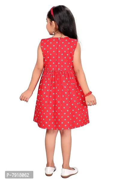 baby wish Girl Dress Baby Frock Girls Clothes Baby Girl Dress Floral Prints Kid Floral Cotton Girls Summer Toddler Clothes Girls Dress Sleeveless Summer Casual Dresses (Red Floral Polka, 4-5Y)-thumb3