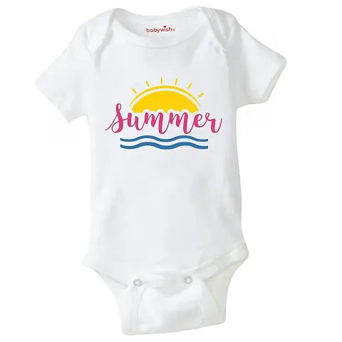 baby wish Summer gifted to Baby Bodysuits Newborn occasion Romper Half Sleeve Envelope Neck Cute Outfit Hello Summer