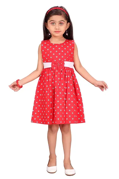 baby wish Girl Dress Baby Frock Girls Clothes Baby Girl Dress Floral Prints Kid Floral Girls Summer Toddler Clothes Girls Dress Sleeveless Summer Casual Dresses (Red Floral Polka, 4-5Y)