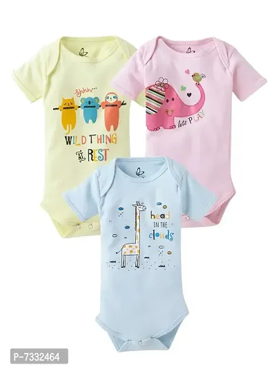 baby wish Baby Boy's and Baby Girl s Bodysuits Cotton Full Sleeve Rompers Gift Set Full Sleeves Onesies for Infant Pack of 3