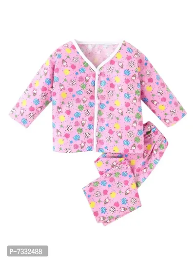 baby wish Baby Clothing Set for Winter Full Sleeve Flannel Jabalas for New Born Baby Clothes Set Tshirt Jhabla Pajama Set