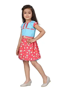 baby wish Girl Dress Knee Length Frock Floral Prints Girls Sleeveles Dress Girls Cotton Frock-thumb4