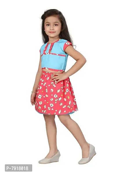 baby wish Girl Dress Knee Length Frock Floral Prints Girls Sleeveles Dress Girls Cotton Frock-thumb5