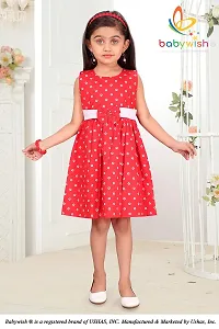 baby wish Girl Dress Baby Frock Girls Clothes Baby Girl Dress Floral Prints Kid Floral Cotton Girls Summer Toddler Clothes Girls Dress Sleeveless Summer Casual Dresses (Red Floral Polka, 4-5Y)-thumb1