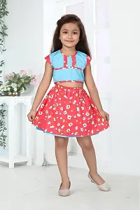 baby wish Girl Dress Knee Length Frock Floral Prints Girls Sleeveles Dress Girls Cotton Frock-thumb1