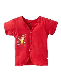 baby wish Baby Clothes Set for Kids Pure Cotton Snap Front Button Open Half Sleeves Jabla Vest T-Shirt Infant Dress Newborn Jhabla Pajama Set Kids Vest Set of 3-thumb1