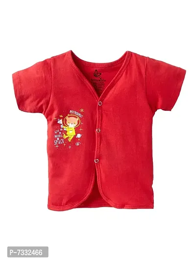 baby wish Baby Clothes Set for Kids Pure Cotton Snap Front Button Open Half Sleeves Jabla Vest T-Shirt Infant Dress Newborn Jhabla Pajama Set Kids Vest Set of 3-thumb2