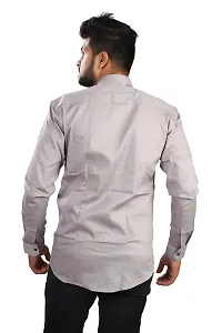 Comfortable Grey Cotton Casual Shirt For Men-thumb1