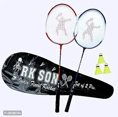 Light Aluminum Blend Badminton Racquet With Full Cover, Set Of 2