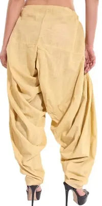 Branded Century Women's Traditional Cotton Full Patiala Salwar/Punjabi Bottom with Heavy Fall (Stitched) (Beige)-thumb3