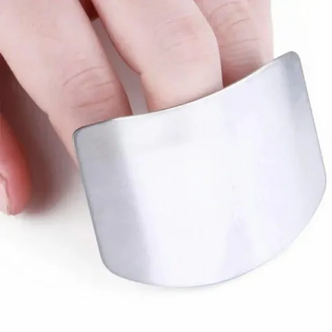 KPS Stainless Steel Metal Finger Guard Protector Hand Guard Knife Slice Cutting chop Shield Safe Protection Kitchen Tool (One Piece)
