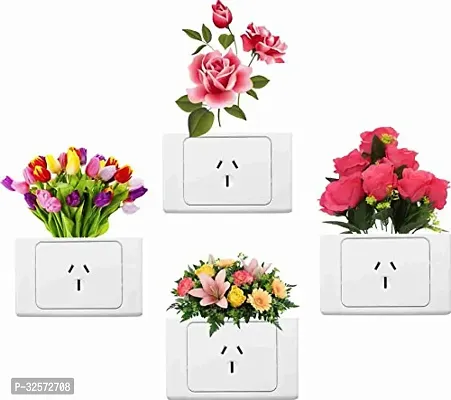 Penal Decorative Colorful Wall Decal Sticker Of Flowers (Pvc Vinyl Multicolor)-thumb0