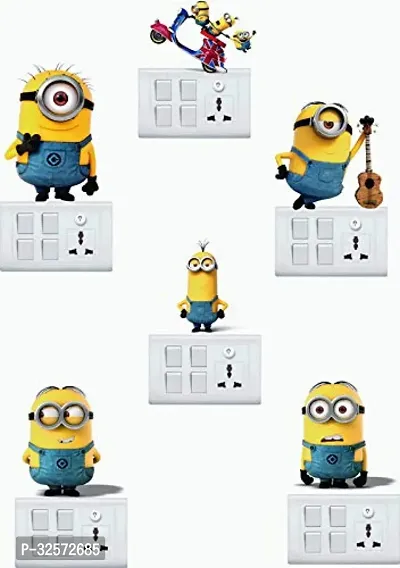 Penal Decorative Colorful Wall Decal Sticker Of Funny Minion (Pvc Vinyl Multicolor)-thumb0