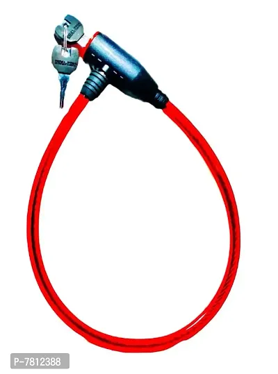 Cable Lock,Durable,Made UP of Stainless Steel,Helmet Lock,BICYCLELOCK (red)