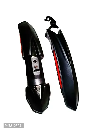 Bicycle Mudguard for 16 INCH Cycle,Black-RED Combination,Stylish,Unbreakable Plastic,Durable