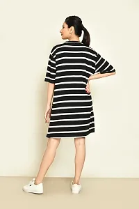 Stylish Multicoloured Cotton Blend Striped Round Neck A-Line Dress For Women Pack Of 2-thumb2