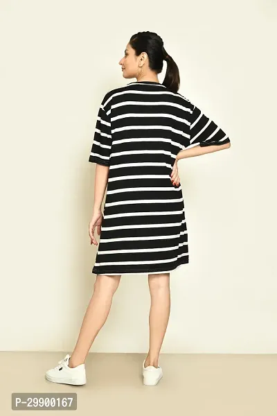 Stylish Multicoloured Cotton Blend Striped Round Neck A-Line Dress For Women Pack Of 2-thumb3