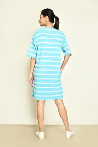 Stylish Multicoloured Cotton Blend Striped Round Neck A-Line Dress For Women Pack Of 2-thumb4