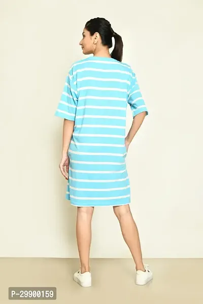 Stylish Multicoloured Cotton Blend Striped Round Neck A-Line Dress For Women Pack Of 2-thumb5