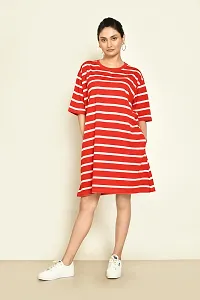 Stylish Red Cotton Dress For Women-thumb3