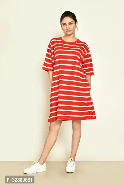 Stylish Red Cotton Dress For Women-thumb4