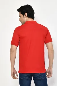 Stylish Red Microfilament Solid Tees For Men-thumb1