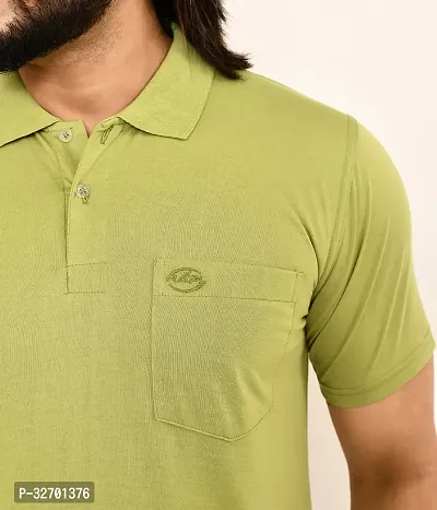 Stylish Green Cotton Blend T-Shirt For Men-thumb4