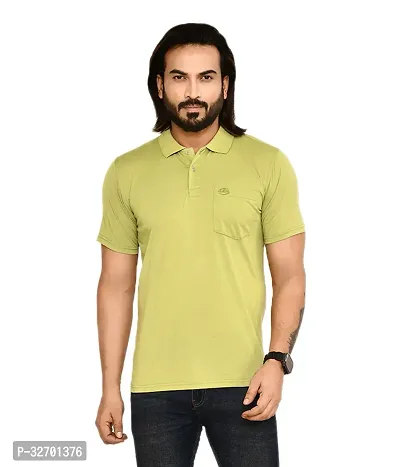 Stylish Green Cotton Blend T-Shirt For Men-thumb0