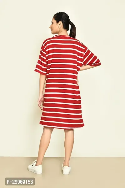 Stylish Multicoloured Cotton Blend Striped Round Neck A-Line Dress For Women Pack Of 2-thumb5