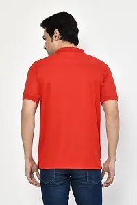 Stylish Red Microfilament Solid Tees For Men-thumb1