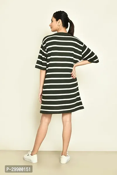 Stylish Multicoloured Cotton Blend Striped Round Neck A-Line Dress For Women Pack Of 2-thumb5