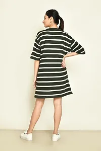 Stylish Multicoloured Cotton Blend Striped Round Neck A-Line Dress For Women Pack Of 2-thumb4