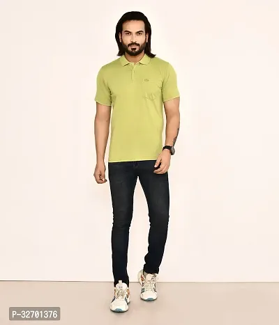 Stylish Green Cotton Blend T-Shirt For Men-thumb5