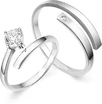 Couple Band Adjustable Combo Girls Boys Valentine Propose Engagement Ring Set For Lovers-thumb1