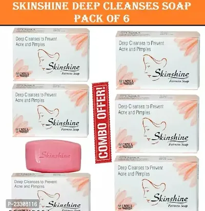 Refreshing Skinshine Fairness Bathing Soap deep Cleanses Anti Acne Pimples Soap (75gm Each) Pack of 6-thumb0