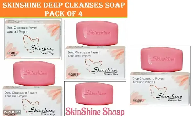 Refreshing Skinshine Fairness Bathing Soap deep Cleanses Anti Acne Pimples Soap (75gm Each) Pack of 4