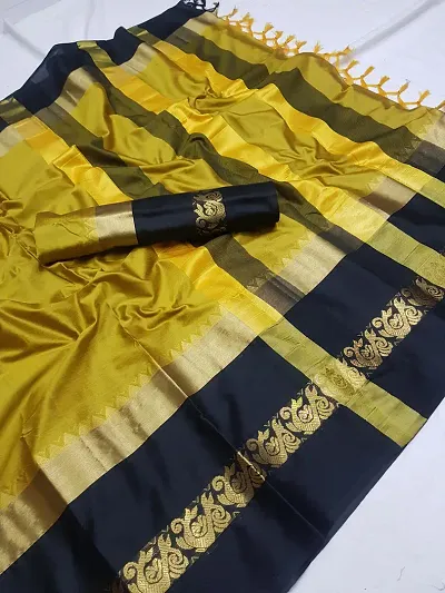 Stylish Silk Woven Saree With Running Blouse Piece For Women