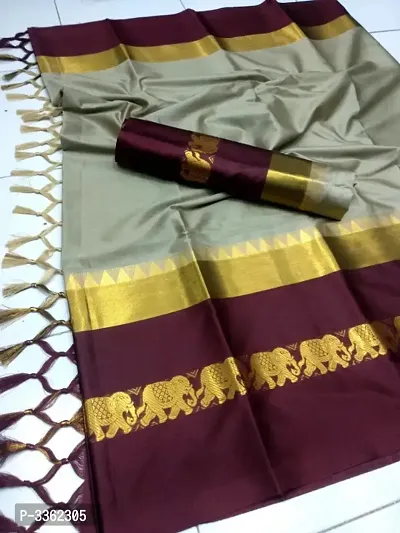 Beautiful Cotton Silk Saree with Blouse Piece