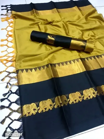 Women's Beautiful Cotton Silk Saree with Blouse Piece