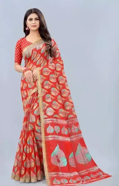 Attractive Chanderi Saree With Blouse For Women