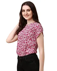 Aparejar  Casual Puff Sleeves Printed Women Top-thumb2