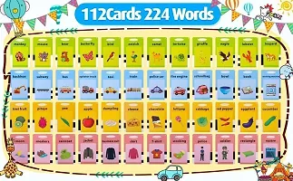 Flash Cards for Kids Talking English Words Flash Cards Preschool Electronic Reading Early Talking Flashcards Toy for Kids - 112 pcs Card-thumb2