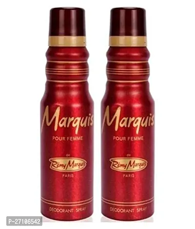 Marquis Deodorant Spray for Men and Women, 175ml (Red) pack of 2