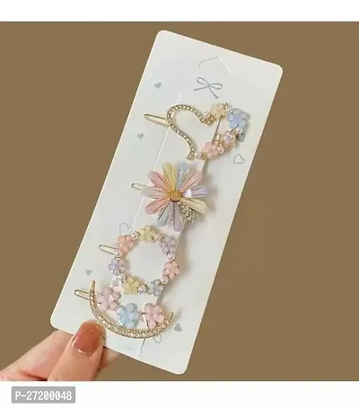 4 PCs Crystal Hair Clip Set-thumb3