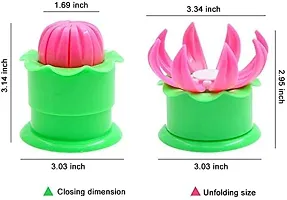 Plastic Momos Dumpling Maker Dough Press Mould Shapes Pink And Green-thumb1
