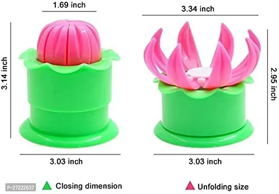 Plastic Momos Dumpling Maker Dough Press Mould Shapes Pink And Green-thumb2