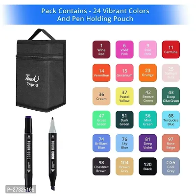 24Pcs Dual Tip Art Markers With Carrying Case-thumb2