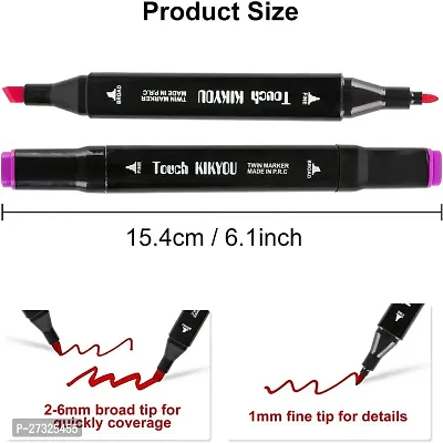 24 Pc Dual Tip Art Markers Alcohol Markers Pen Set  (Art Marker 24 Pc)-thumb5
